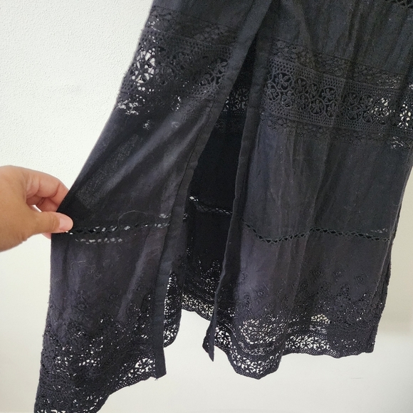 LoveShackFancy Beth Elegant Black Lace Maxi Dress Size P - Picture 13 of 16